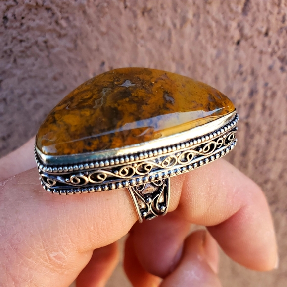 New Seam Agate 925 Silver Ring. - Picture 16 of 16